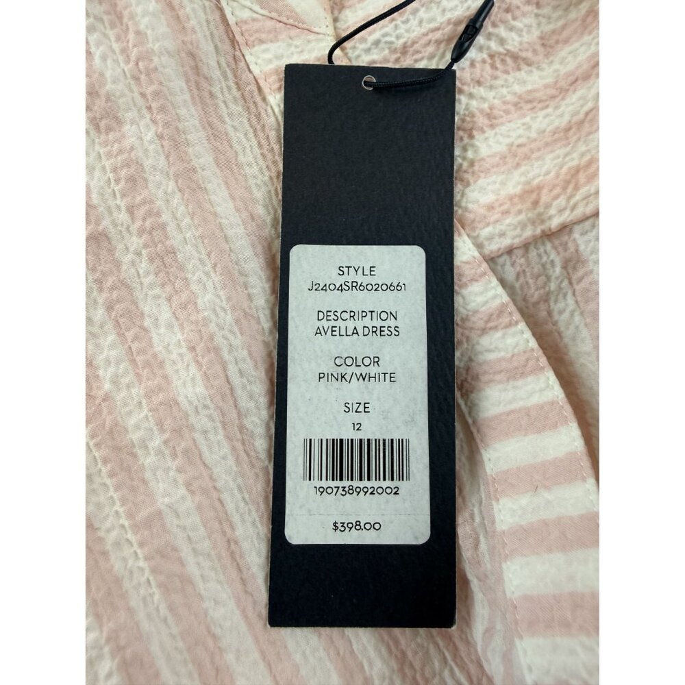 NWT Veronica Beard Avella Ruffled Striped Seersucker Mini Dress Size 12 - Picture 7 of 12